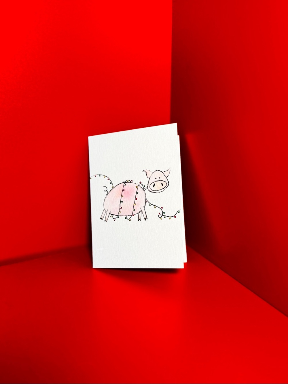 Pig Holiday - Watercolor Greetings Cards